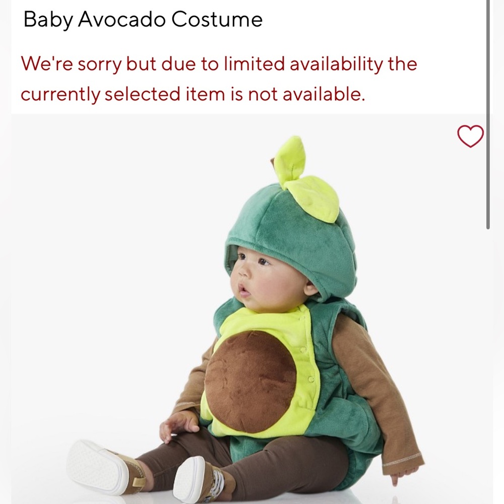 Pottery Barn Kids Avocado Costume and Veggie Garden Set